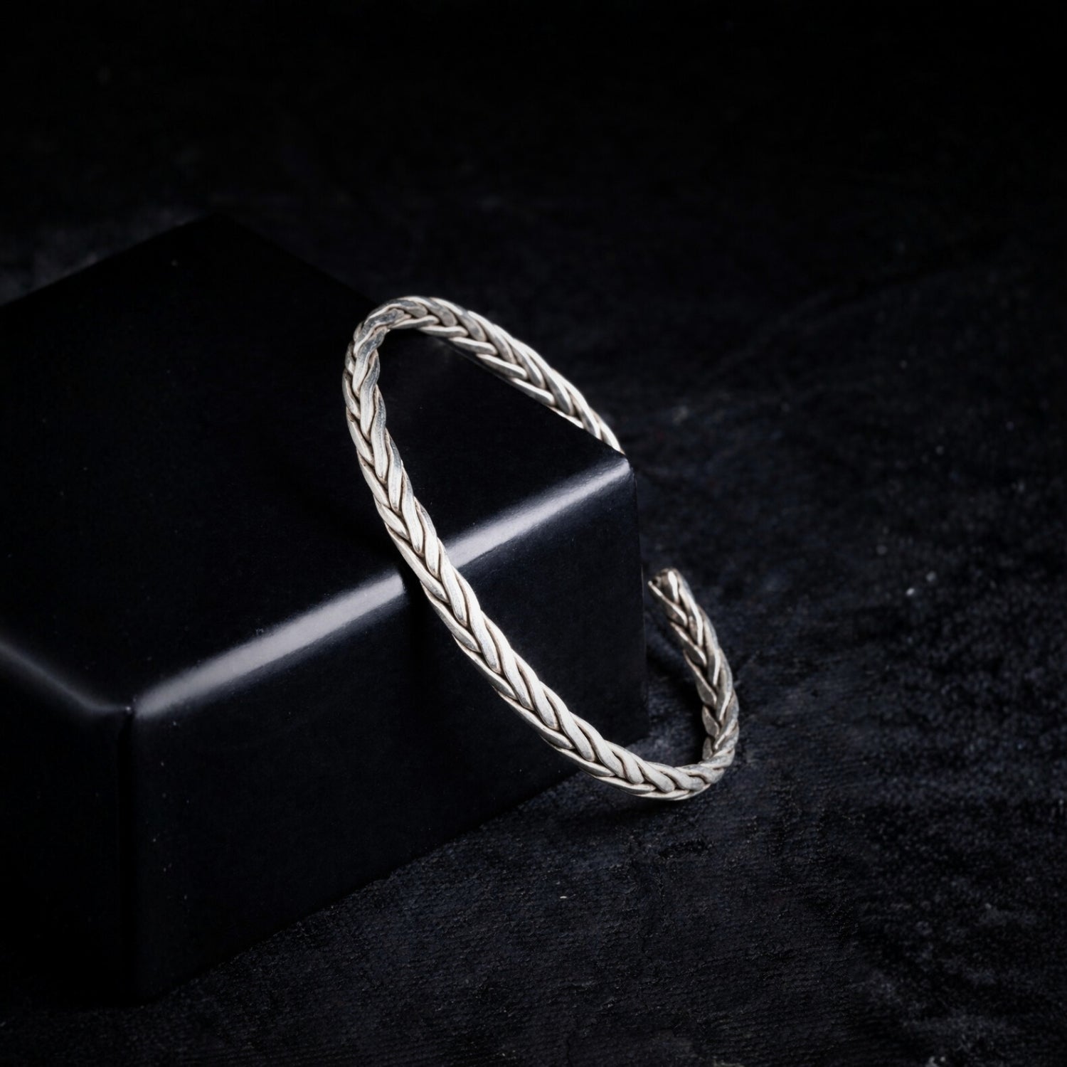 The "Viking" Braided Oxidized Silver Cuff Bracelet