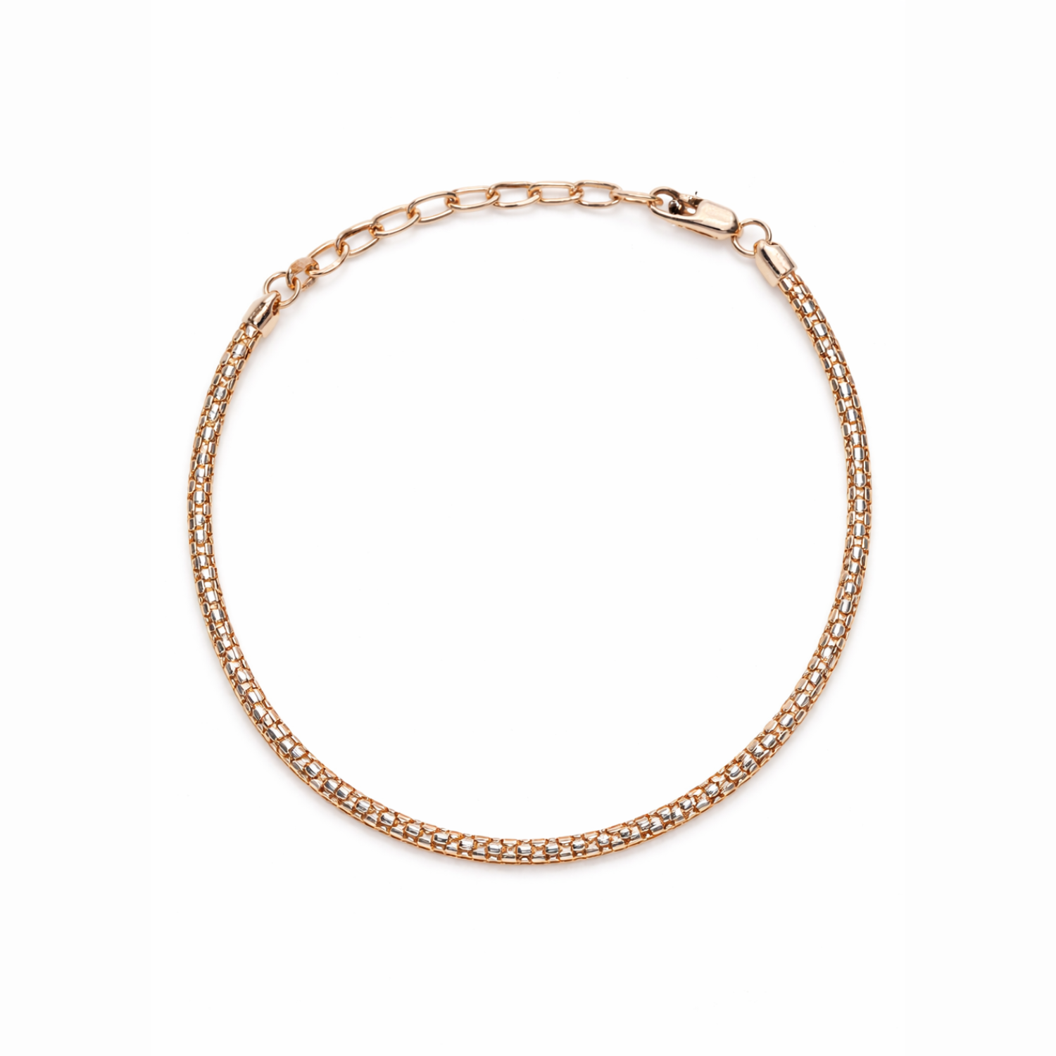 Sterling Silver Textured Band Rose Gold Edition
