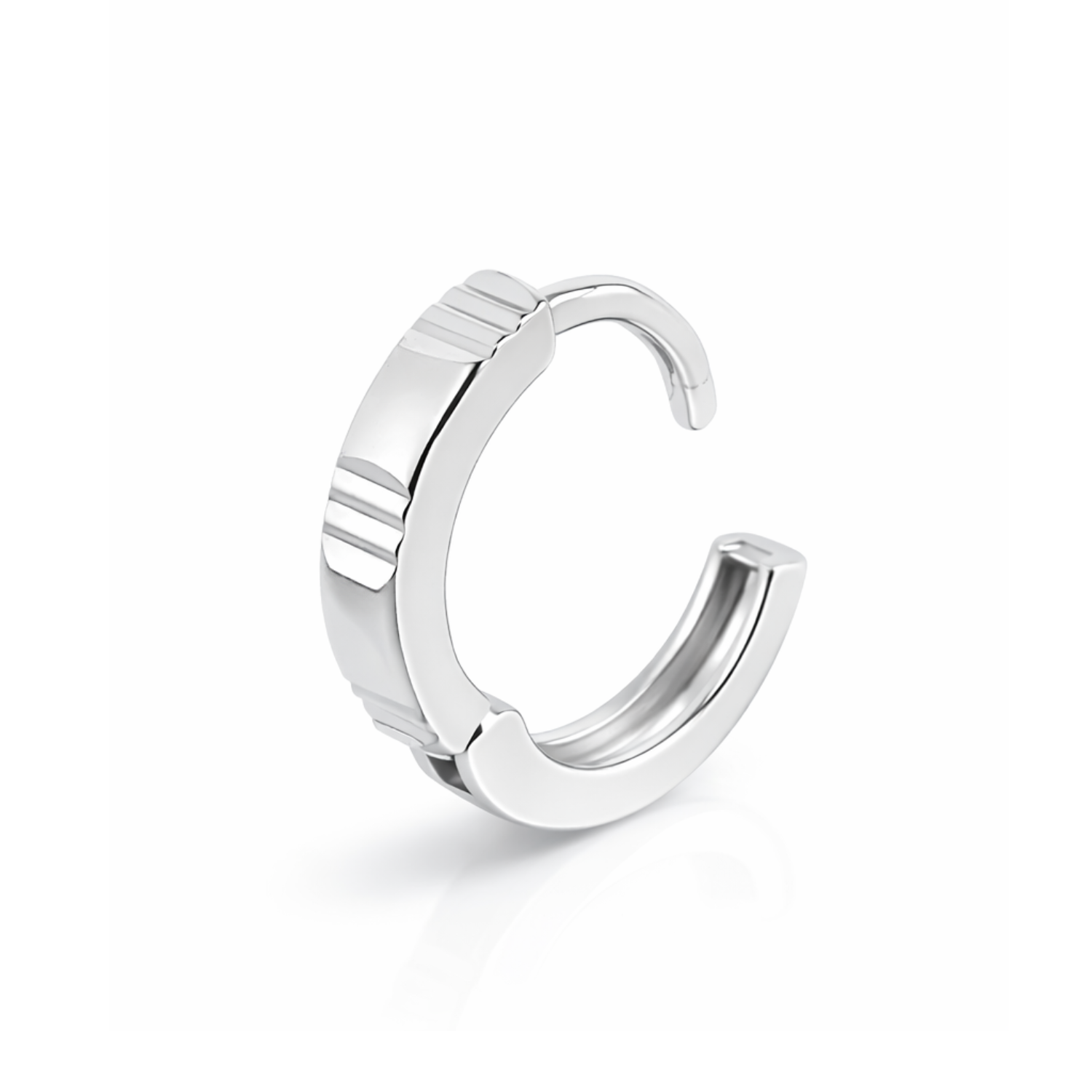 The Linear 925 Silver Huggie