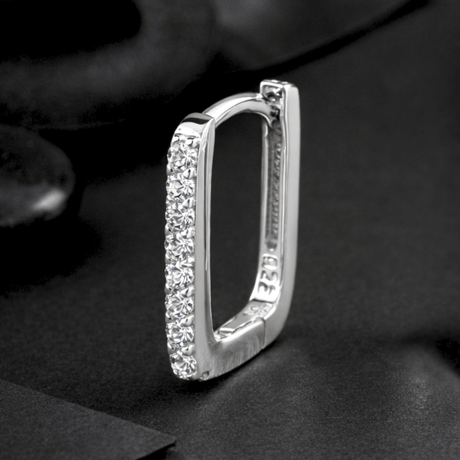 The Executive Rectangular 925 Silver Men’s Hoop