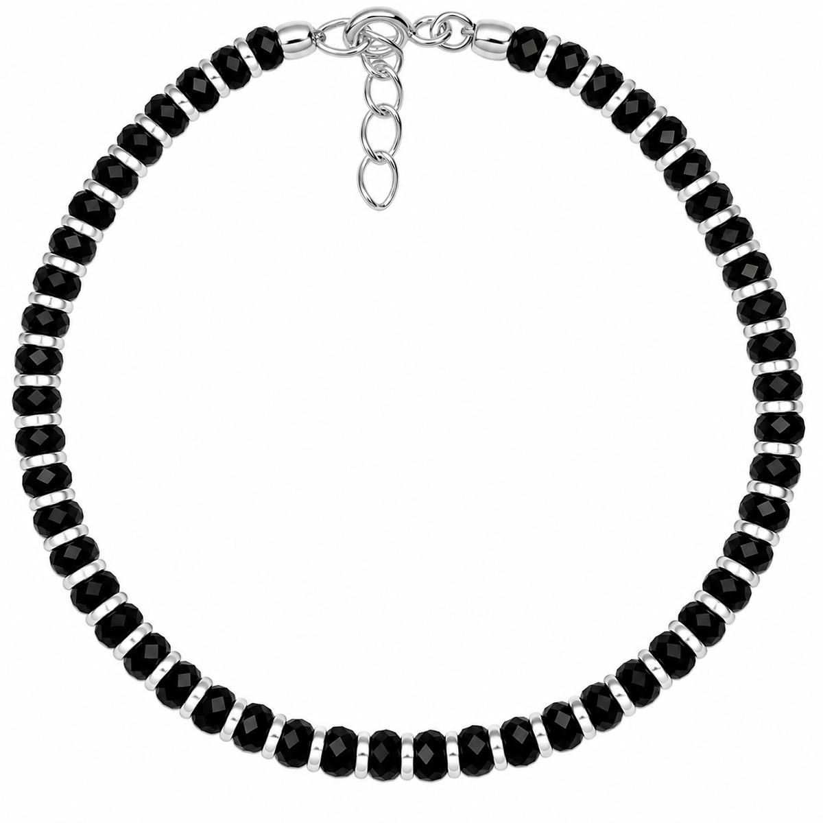 925 Sterling Silver Black Beads Nazariya Anklets Payal