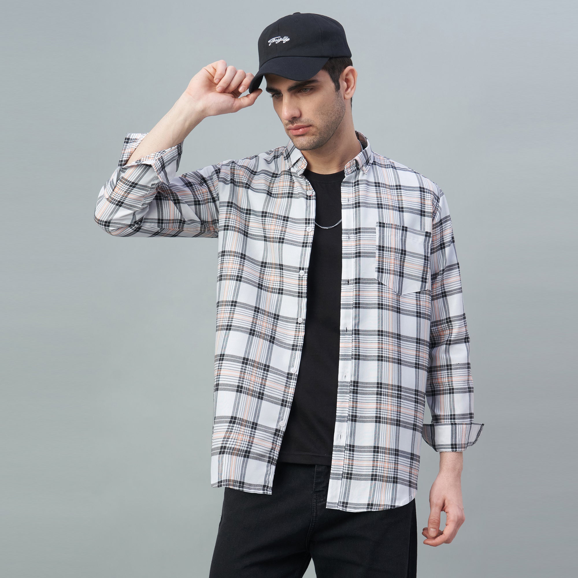 Men's Checks 100% Cotton Regular Fit Casual Shirts