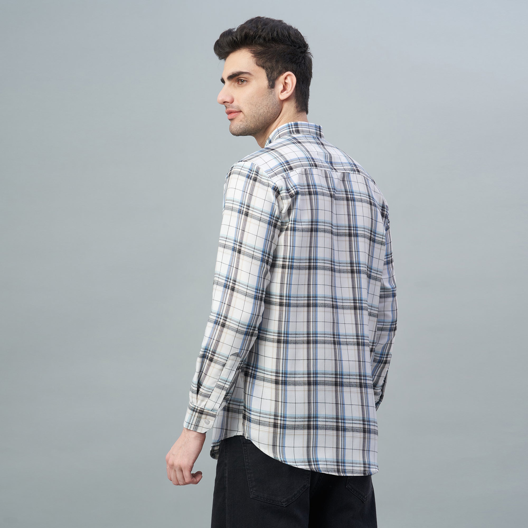 Men's Checks 100% Cotton Regular Fit Casual Shirts