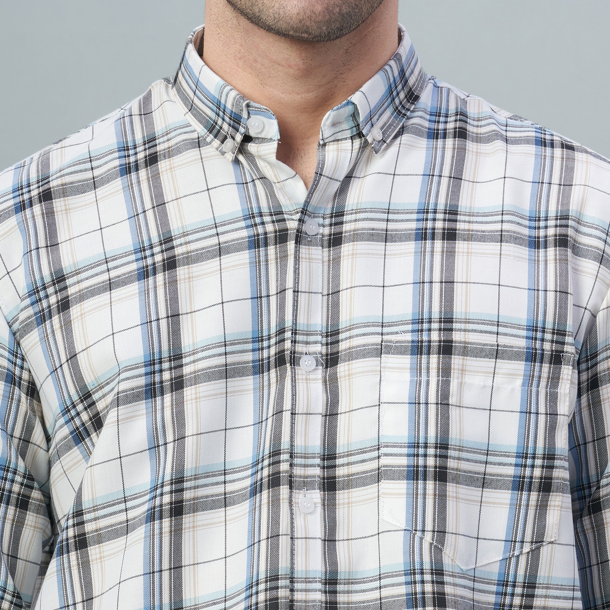 Men's Checks 100% Cotton Regular Fit Casual Shirts