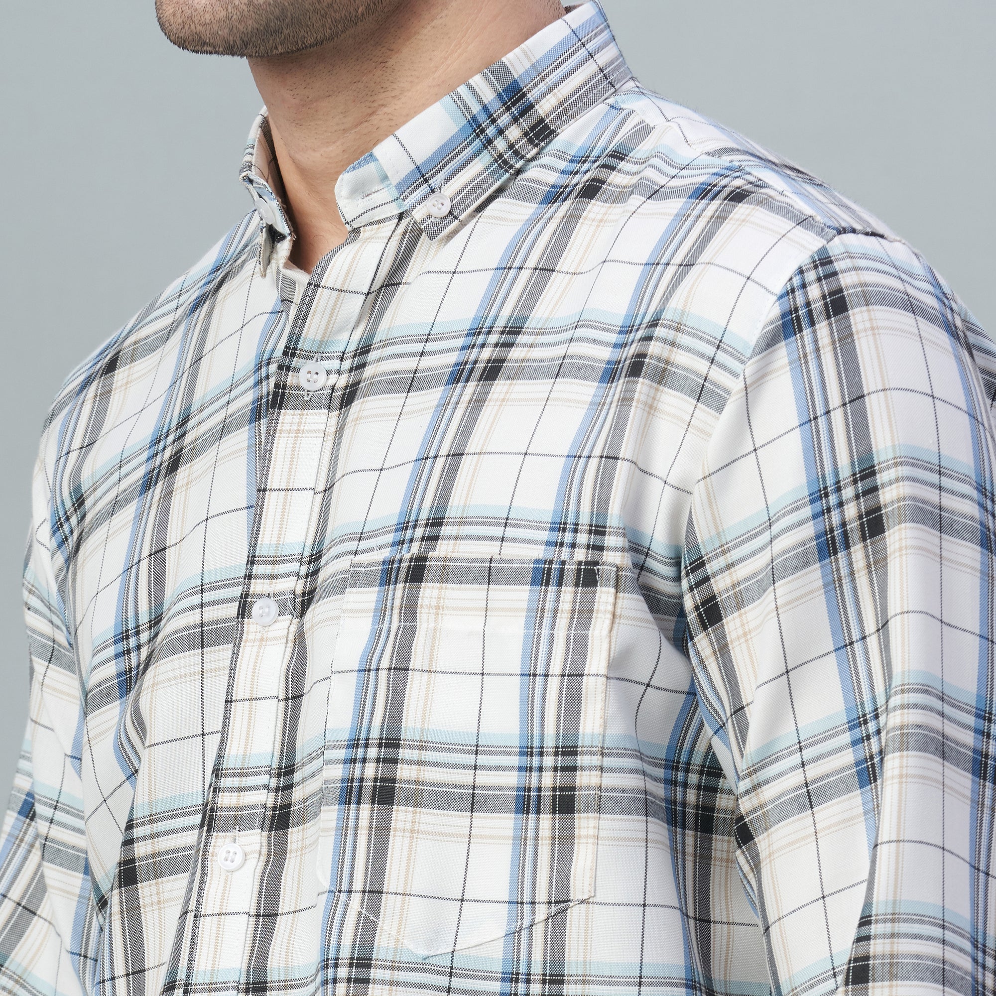 Men's Checks 100% Cotton Regular Fit Casual Shirts