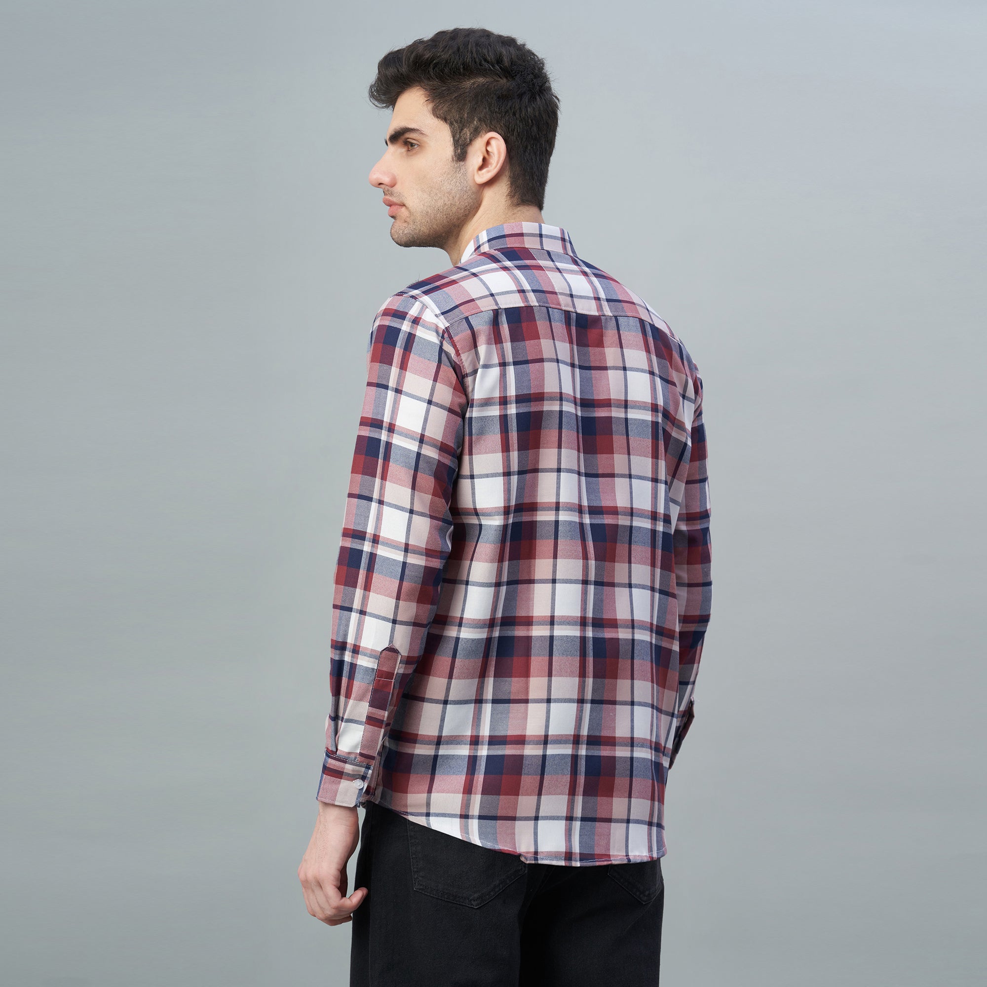 Men's Red Checks 100% Cotton Shirt