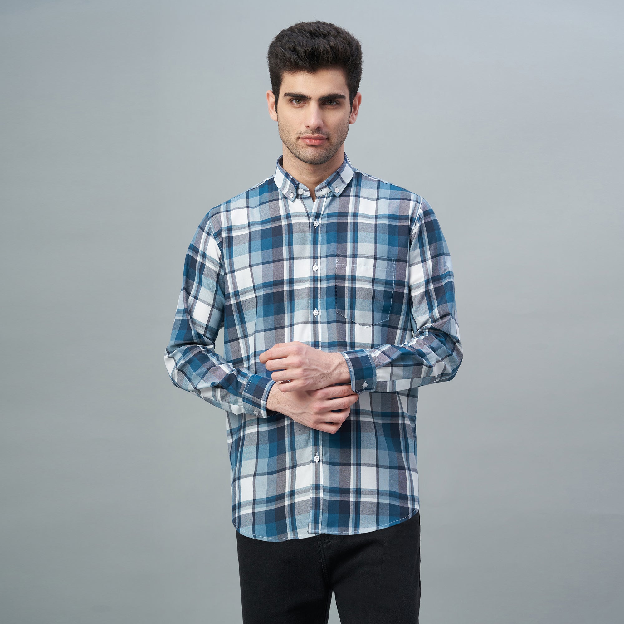 Men's Red Checks 100% Cotton Shirt