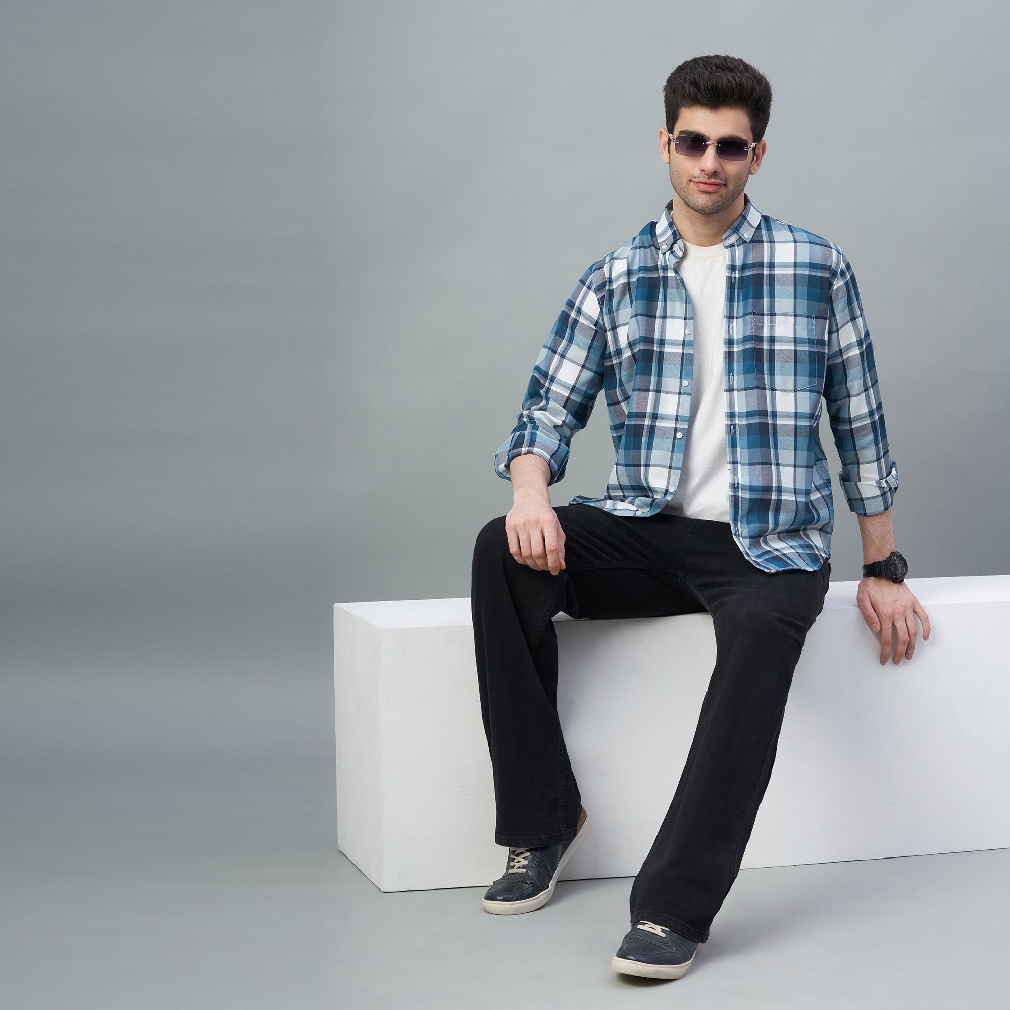 Men's Red Checks 100% Cotton Shirt