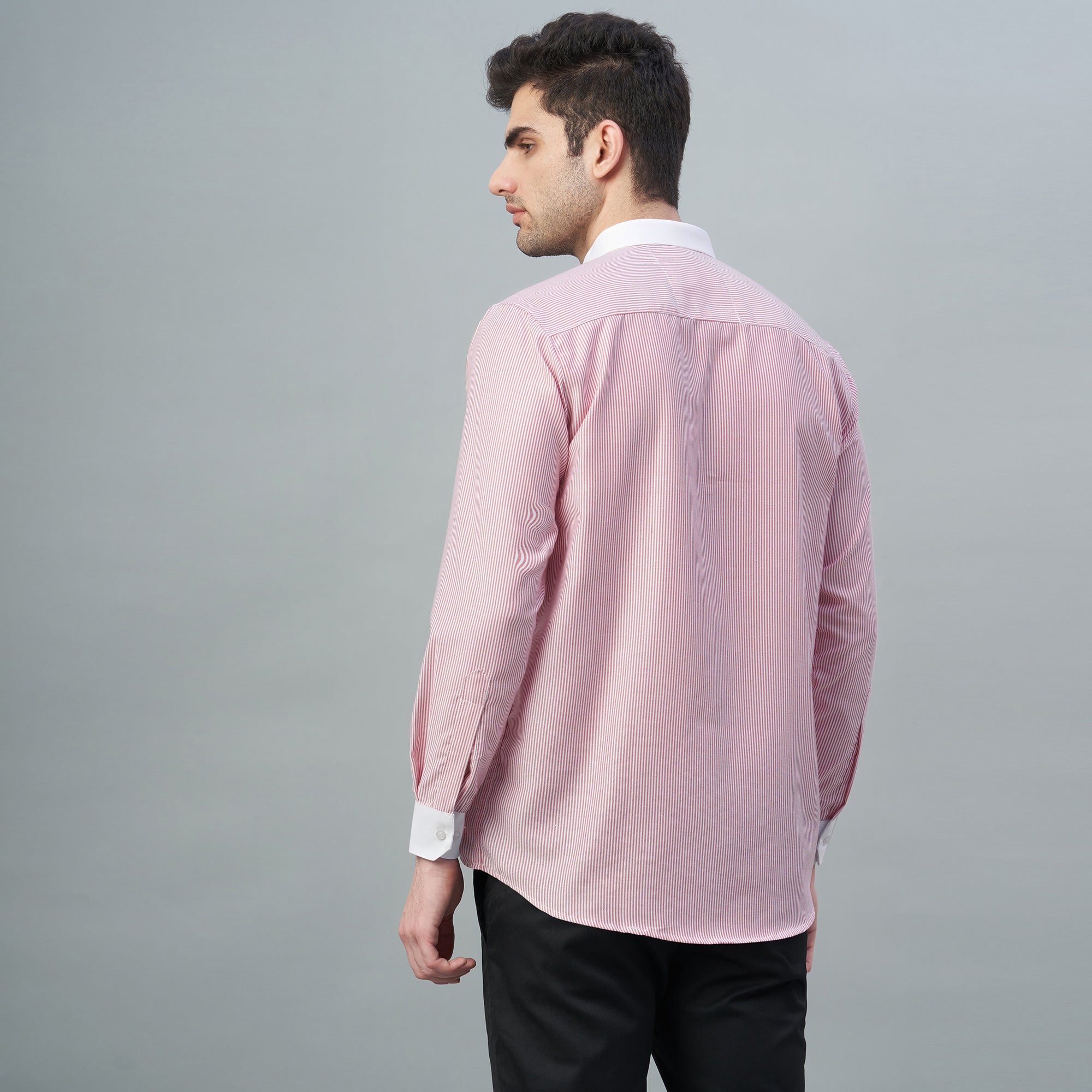 Men's Light Green Stripes 100% Cotton Shirt