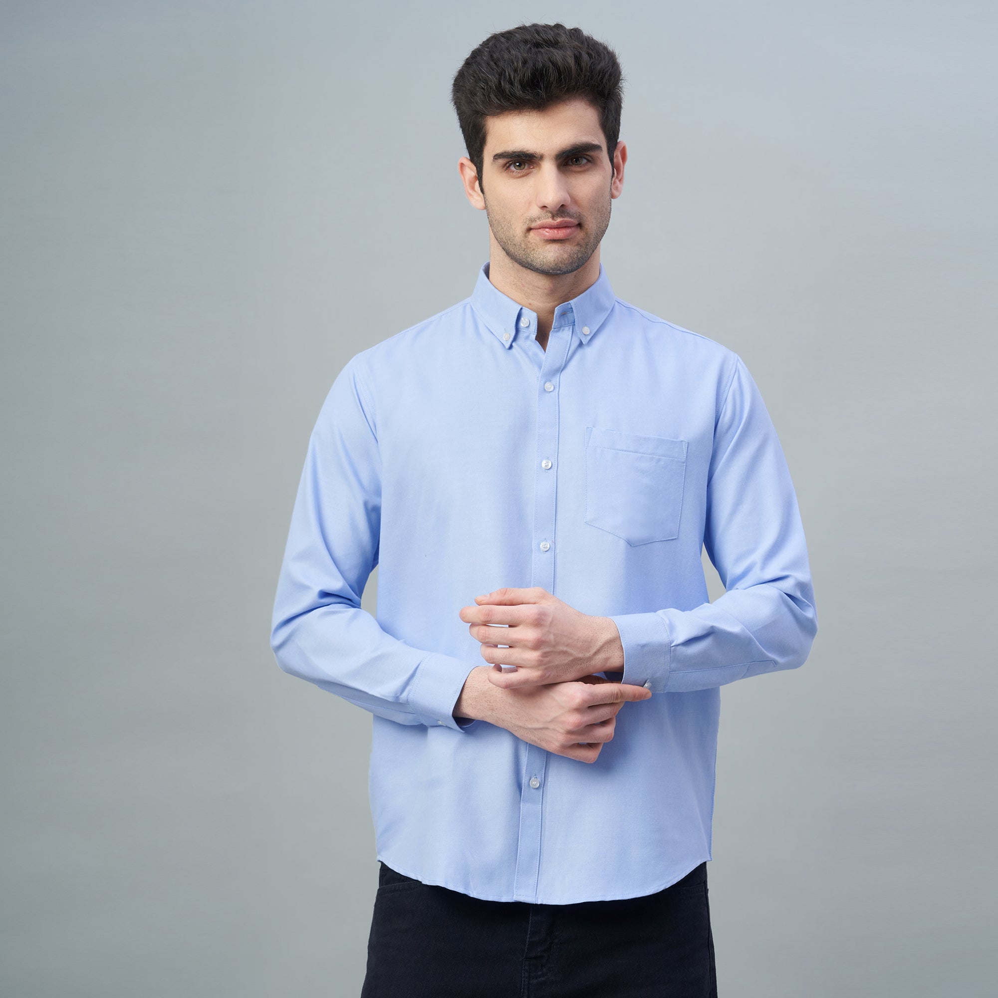 Men's Lavender Plain 100% Oxford Cotton Shirt