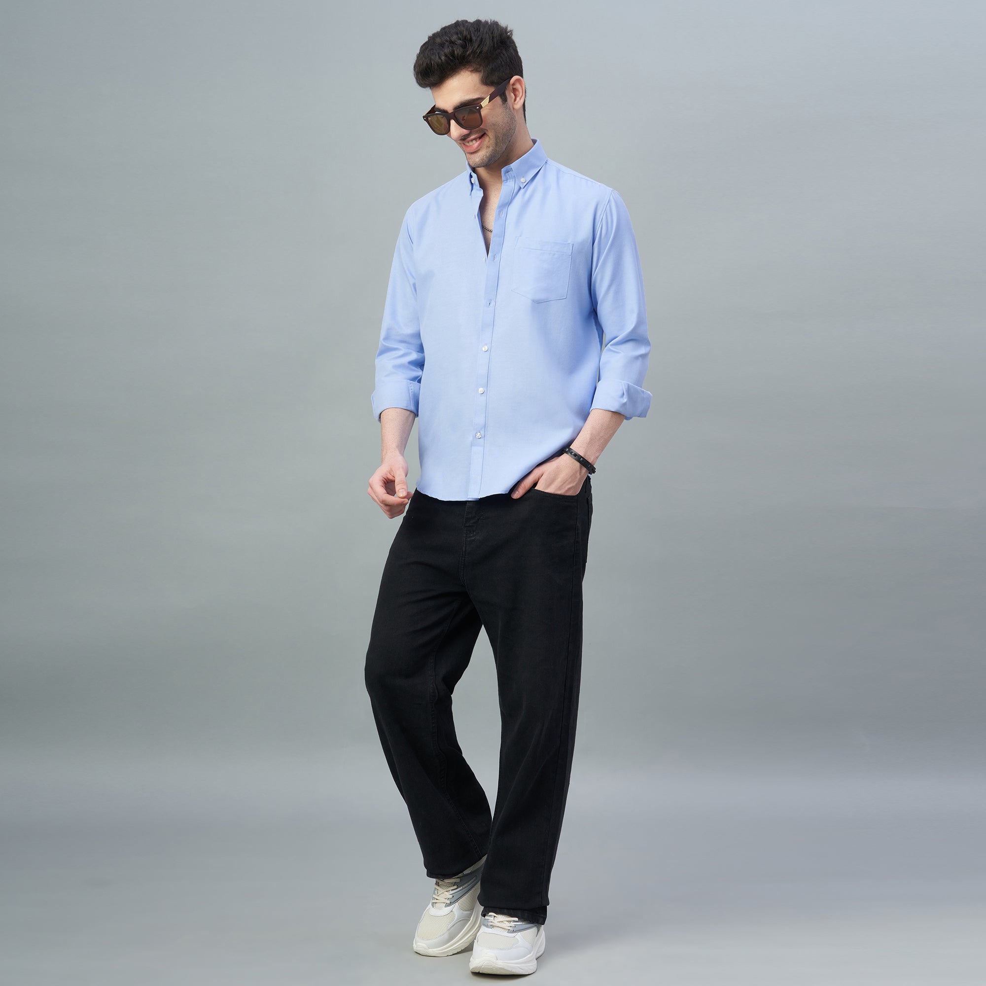 Men's Lavender Plain 100% Oxford Cotton Shirt