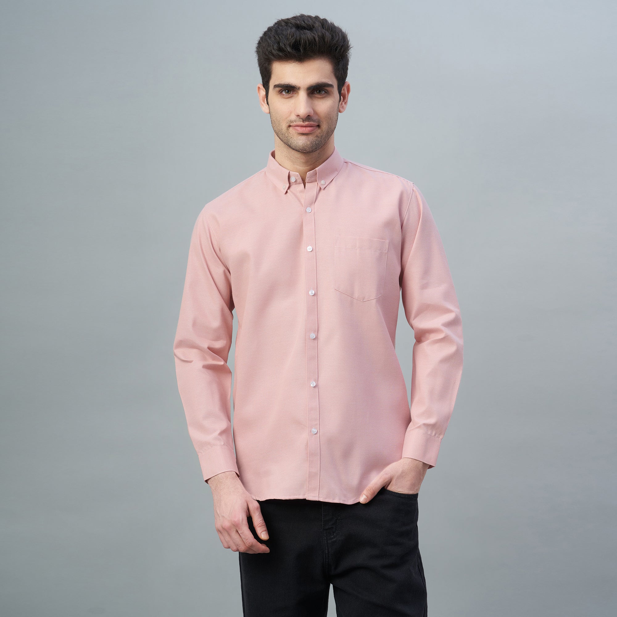 Men's Lavender Plain 100% Oxford Cotton Shirt