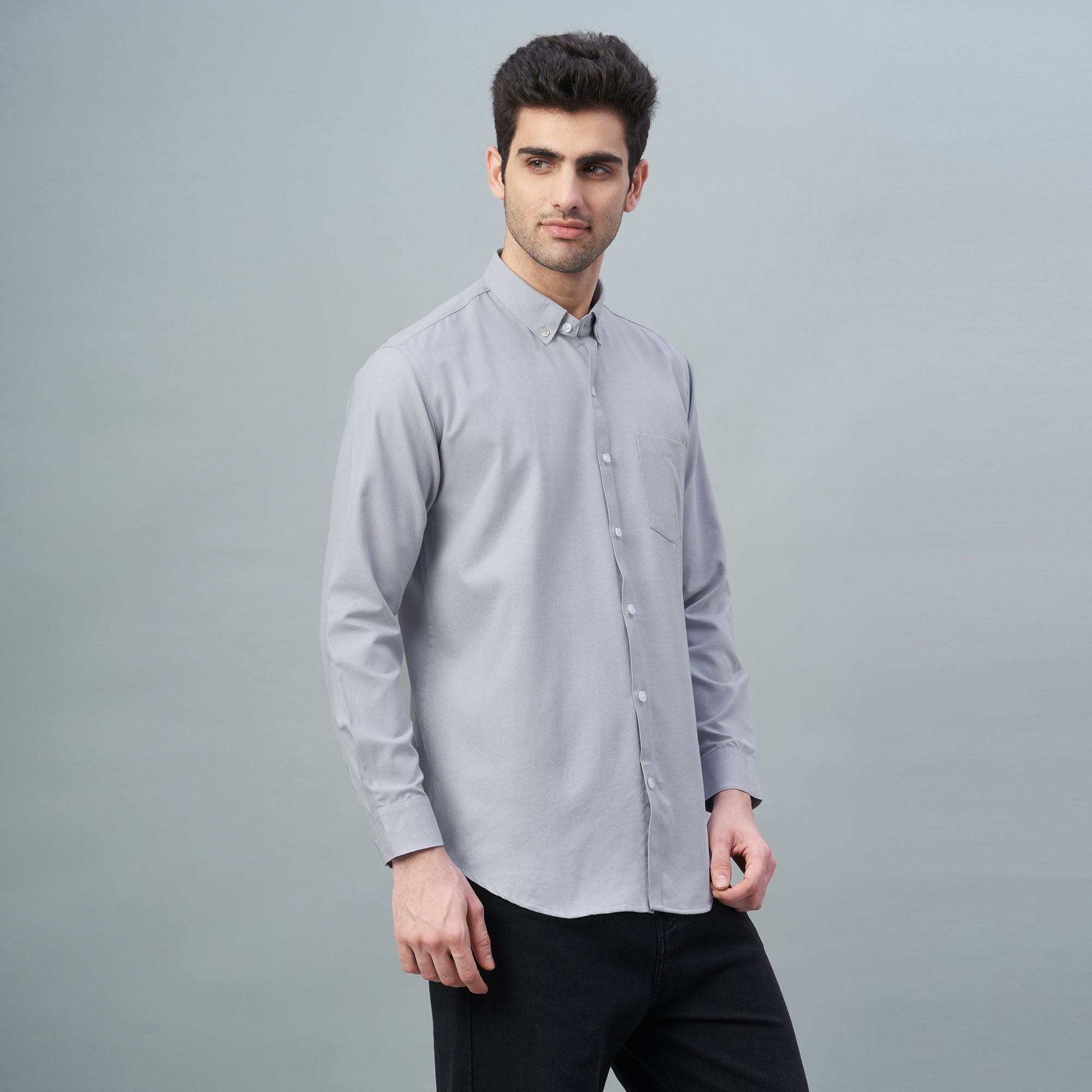 Men's Lavender Plain 100% Oxford Cotton Shirt