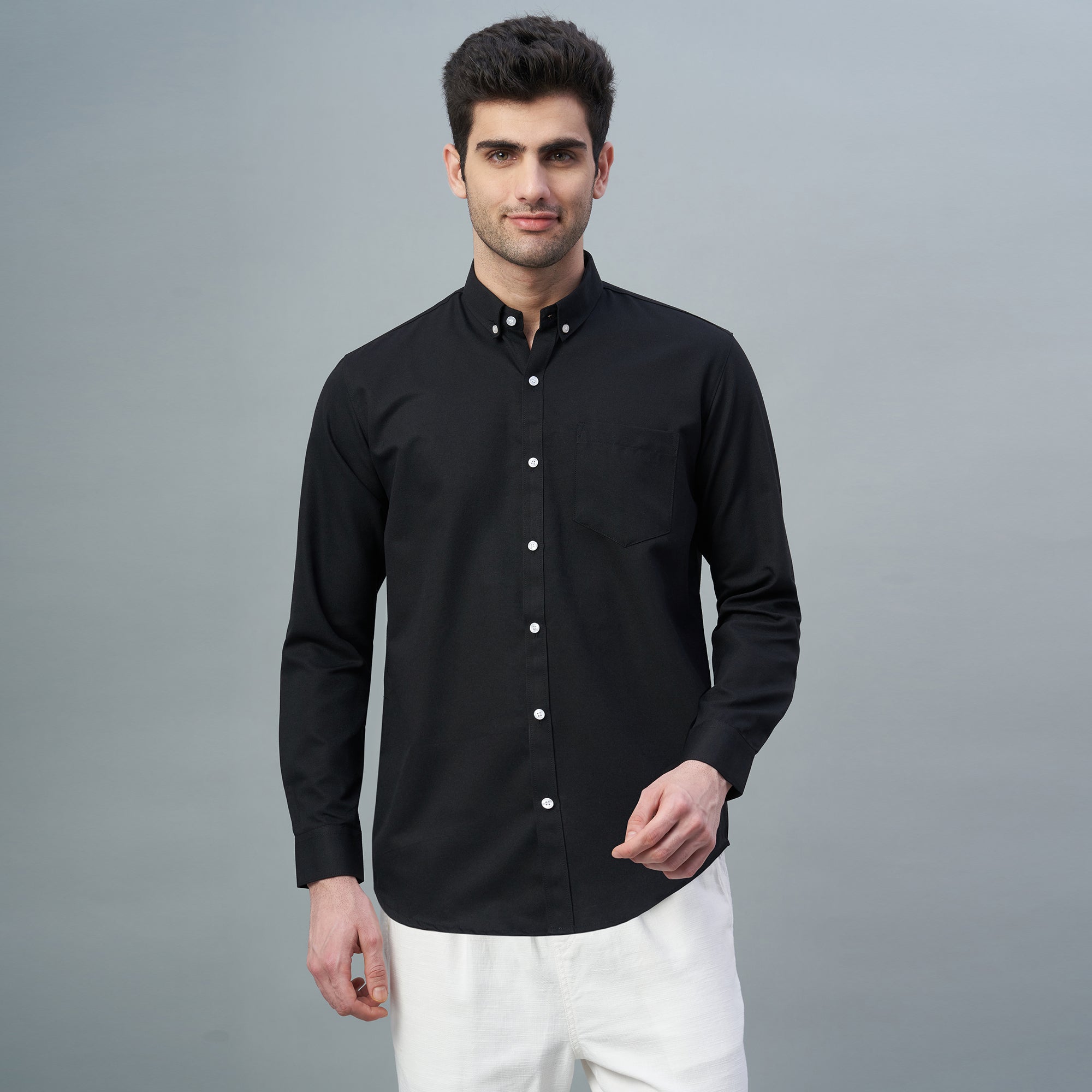 Men's Lavender Plain 100% Oxford Cotton Shirt