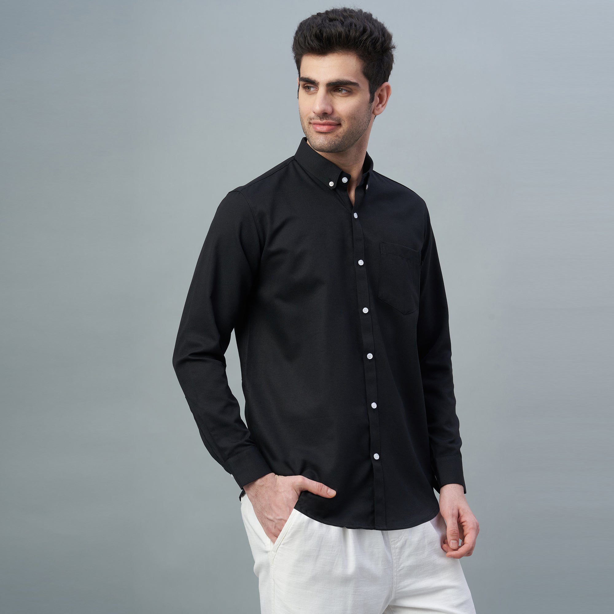 Men's Lavender Plain 100% Oxford Cotton Shirt