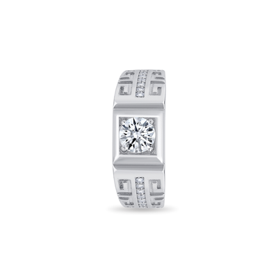 Cubic Zirconia Studded Adjustable Men's Finger Ring