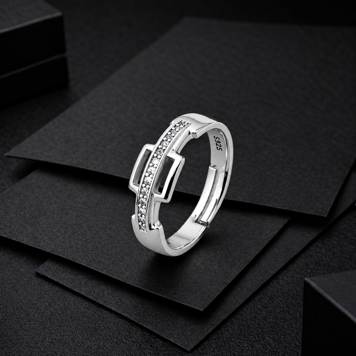 Emperor Style Sterling Silver Ring Finger Ring for Men