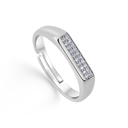 Majestic Square Sterling Silver Finger Ring for Men