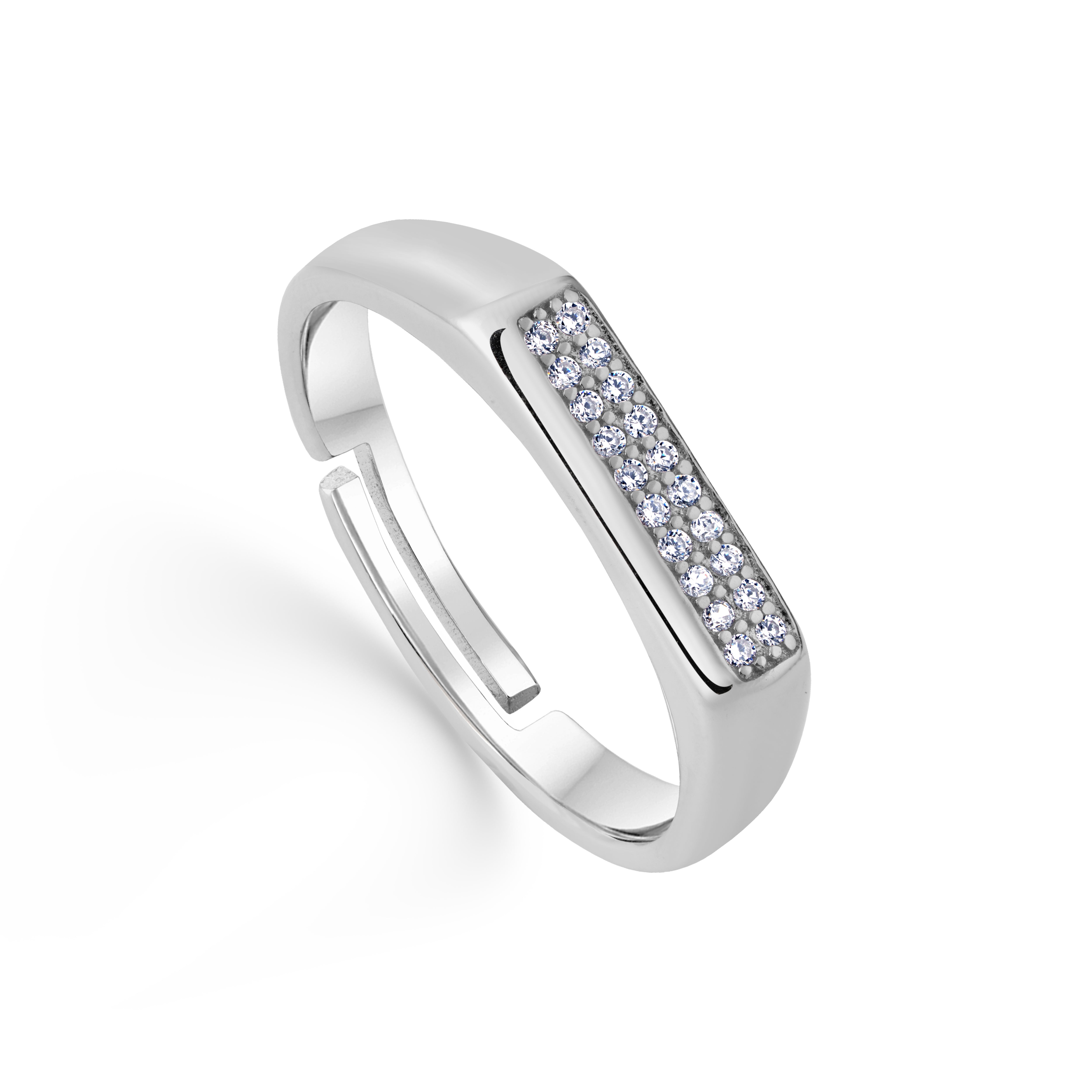 Majestic Square Sterling Silver Finger Ring for Men