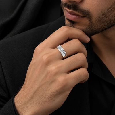 Prestige Sterling Silver Finger Ring for Men
