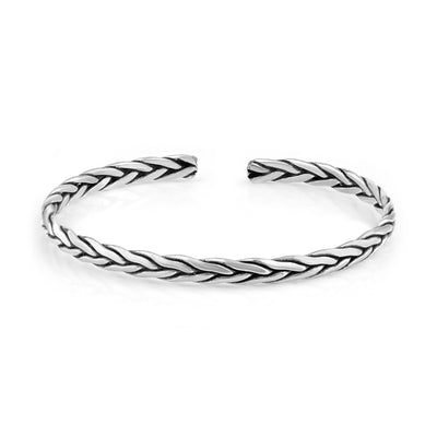 The "Viking" Braided Oxidized Silver Cuff Bracelet