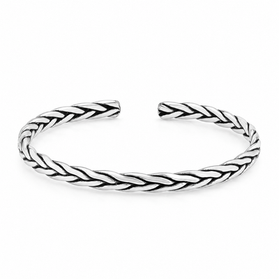 The "Viking" Braided Oxidized Silver Cuff Bracelet