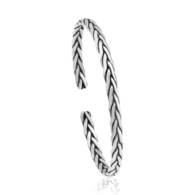 The "Viking" Braided Oxidized Silver Cuff Bracelet