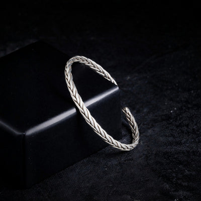 The "Viking" Braided Oxidized Silver Cuff Bracelet