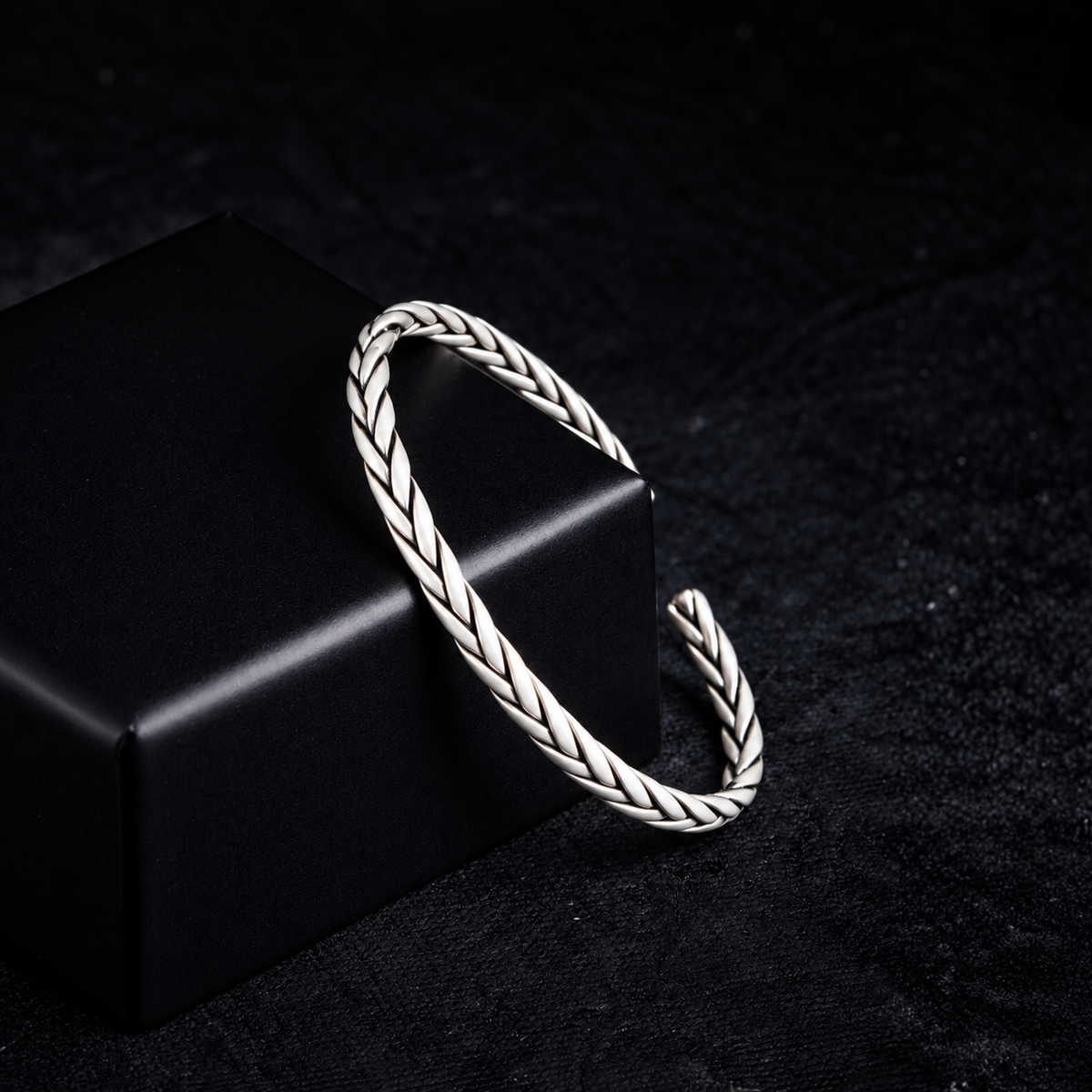 The "Viking" Braided Oxidized Silver Cuff Bracelet