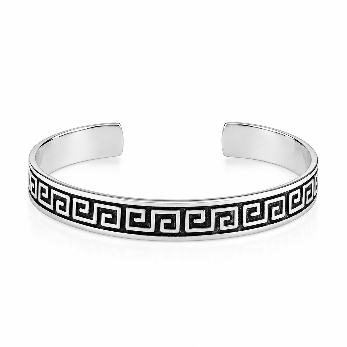 925 Sterling Silver Greek Key Cuff Kada