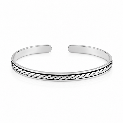 The Braided Sterling Silver Mens Kada