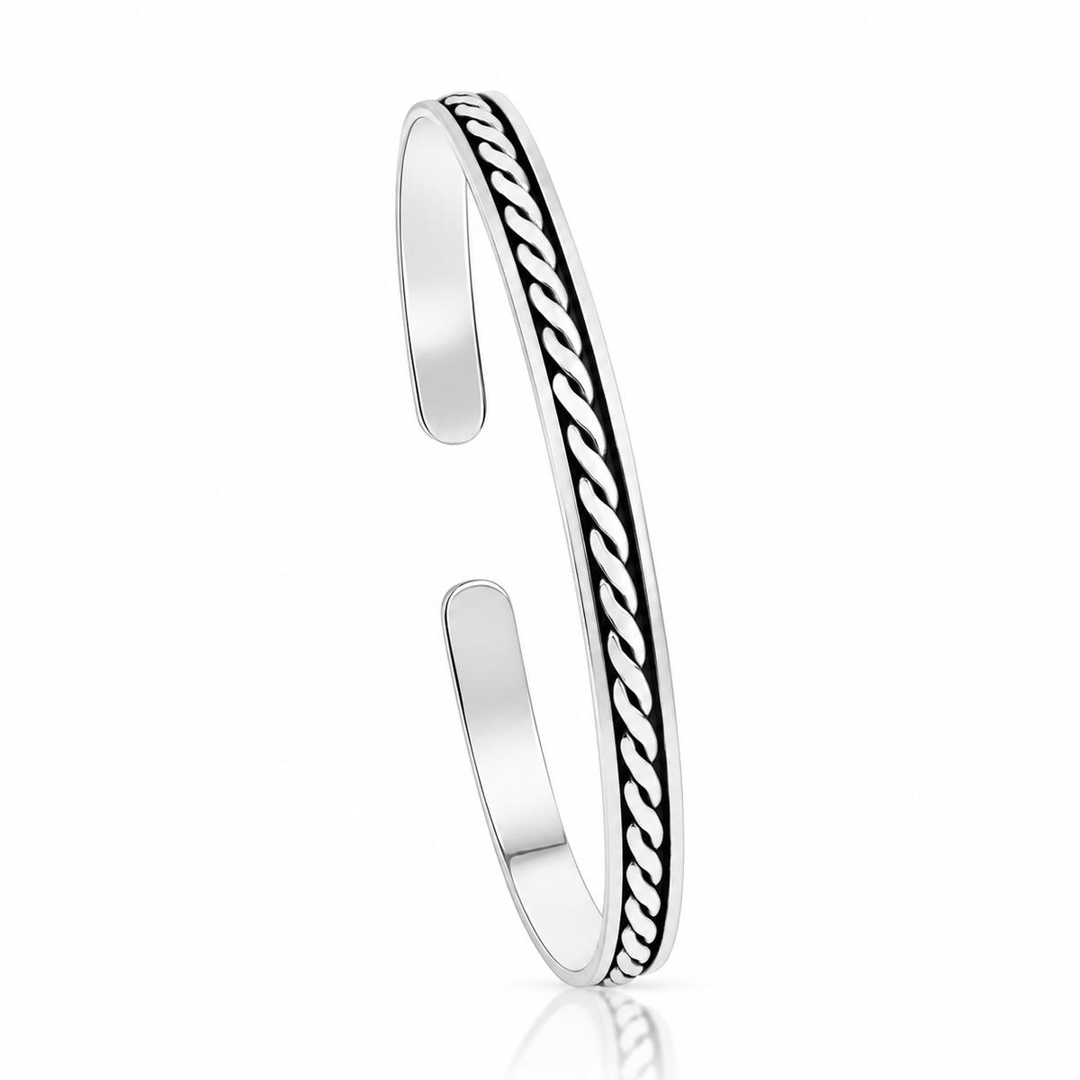 The Braided Sterling Silver Mens Kada
