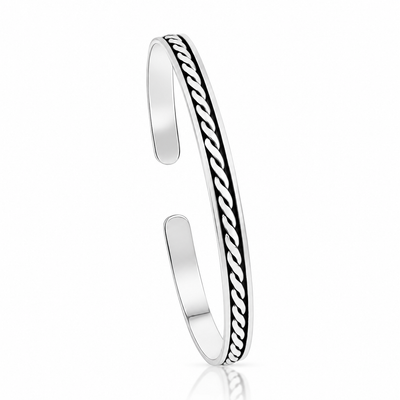The Braided Sterling Silver Mens Kada