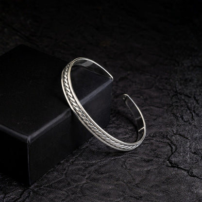 The Braided Sterling Silver Mens Kada