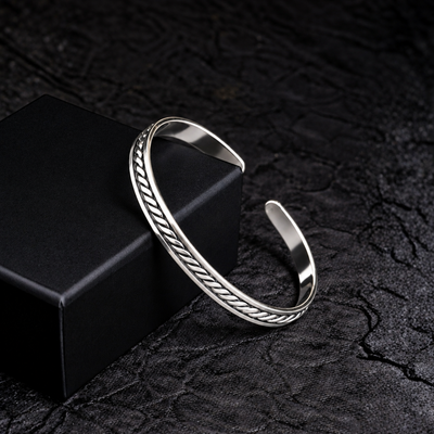 The Braided Sterling Silver Mens Kada