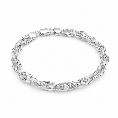 Textured Oval Link Bracelet