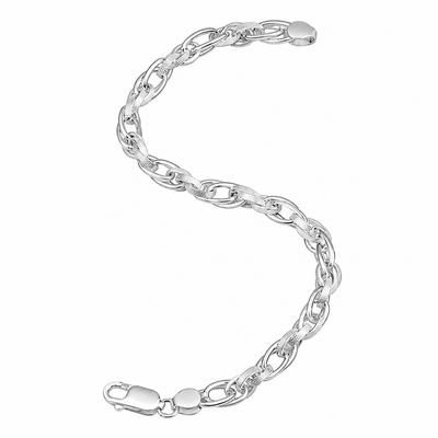 Textured Oval Link Bracelet