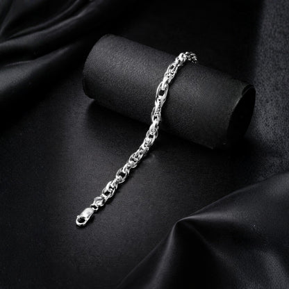 Textured Oval Link Bracelet