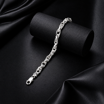 Textured Oval Link Bracelet