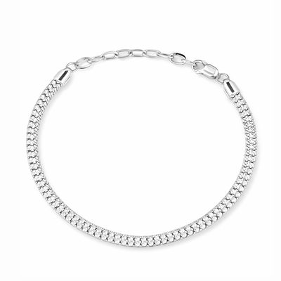Mesh Chain Classic Rose Gold Plated 925 Sterling Silver Chain Bracelet