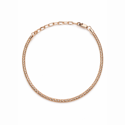 Sterling Silver Textured Band Rose Gold Edition