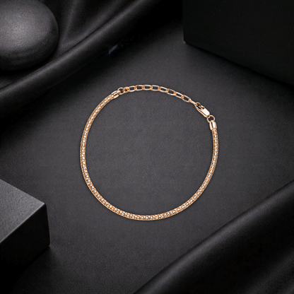 Sterling Silver Textured Band Rose Gold Edition