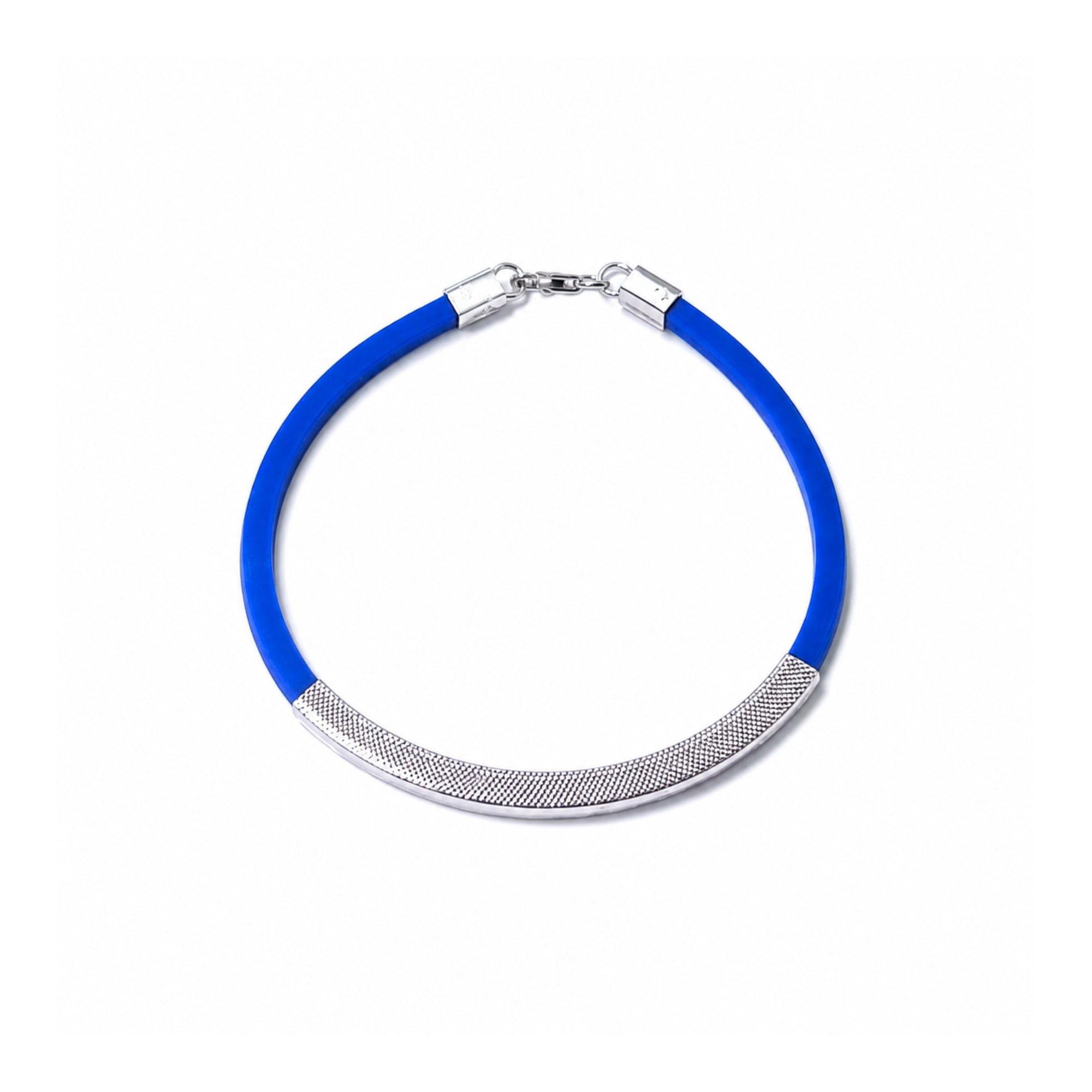 925 Sterling Silver Men's Bracelet Blue Wrist Band for Men