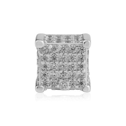 3D Cube Stud CZ Earrings for Men