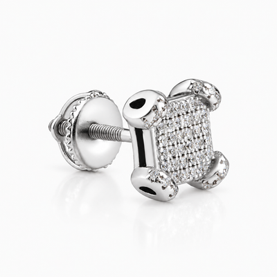 Classic Men’s CZ Sterling Silver Bling Earring