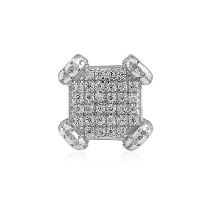 Classic Men’s CZ Sterling Silver Bling Earring