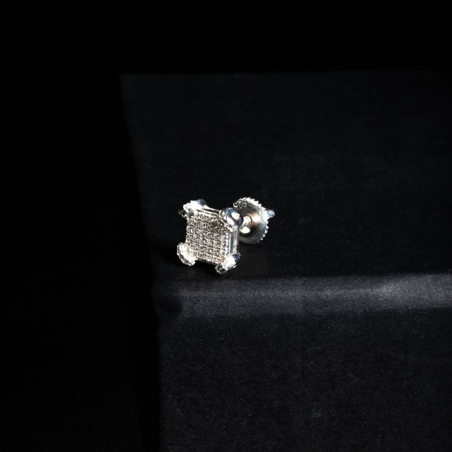 Classic Men’s CZ Sterling Silver Bling Earring