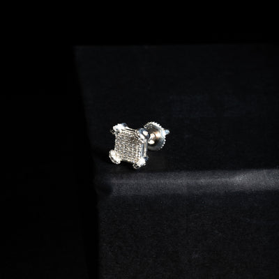 Classic Men’s CZ Sterling Silver Bling Earring