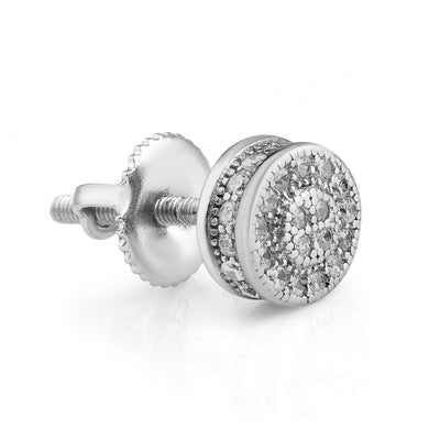 Round Solitaire CZ Ear Stud For Him