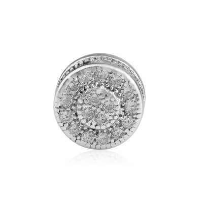 Round Solitaire CZ Ear Stud For Him